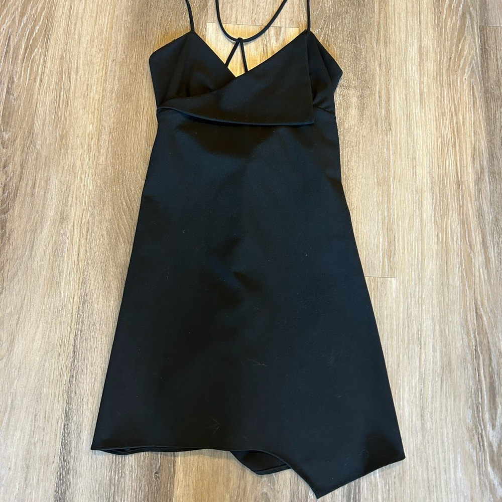 Zara Black Asymmetrical Mini Dress